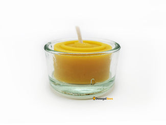 Beeswax Tealight Candle in Glass Holder