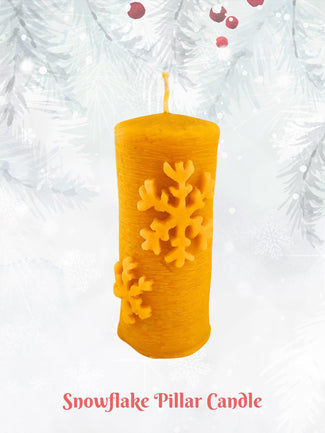 Snowflake Pillar Candle