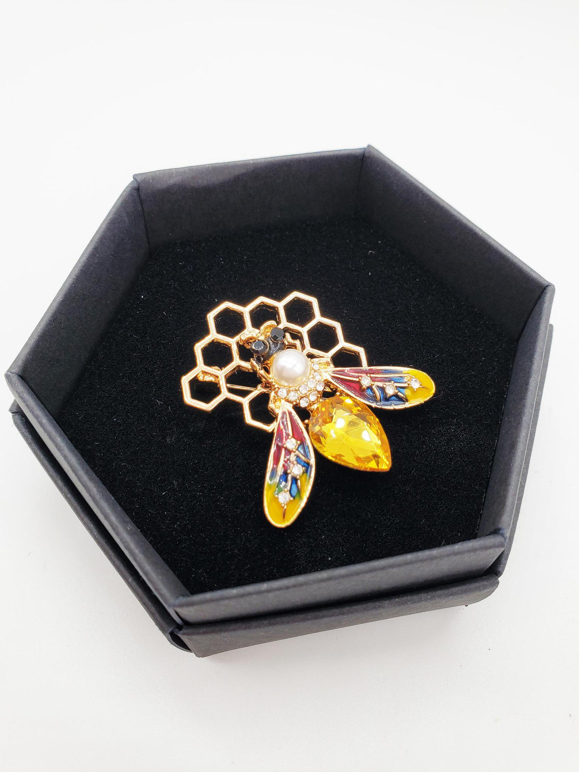 Bee Brooch - Fashionable Hexagon