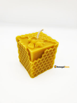 Honeycomb Cube Beeswax Candle