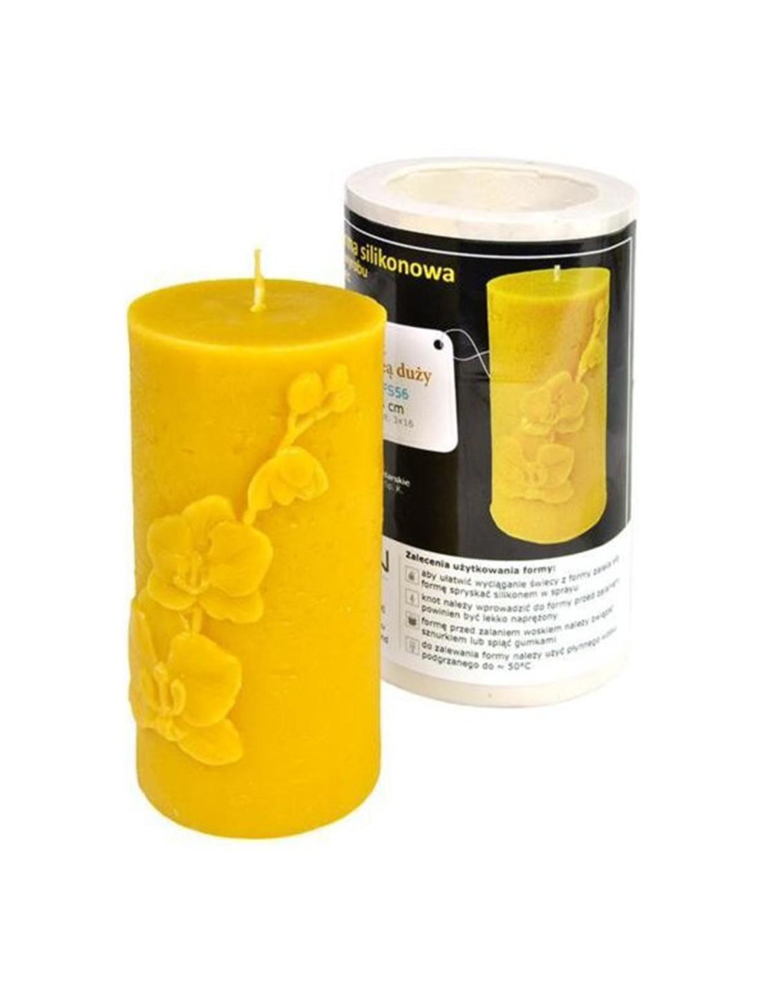 Cylinder with Orchids Candle Mould