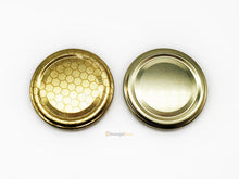 Load image into Gallery viewer, 63mm Gold Honey Jar Lids
