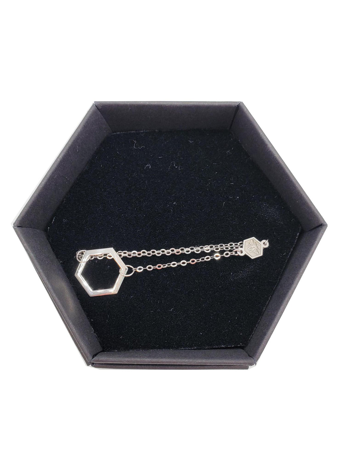 Necklace - Silver Hexagon
