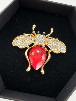 Bee Brooch - Ruby Bee