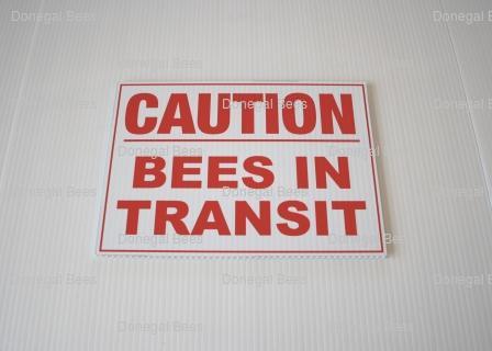 Sign: Bees in Transit (Red) – Donegal Bees